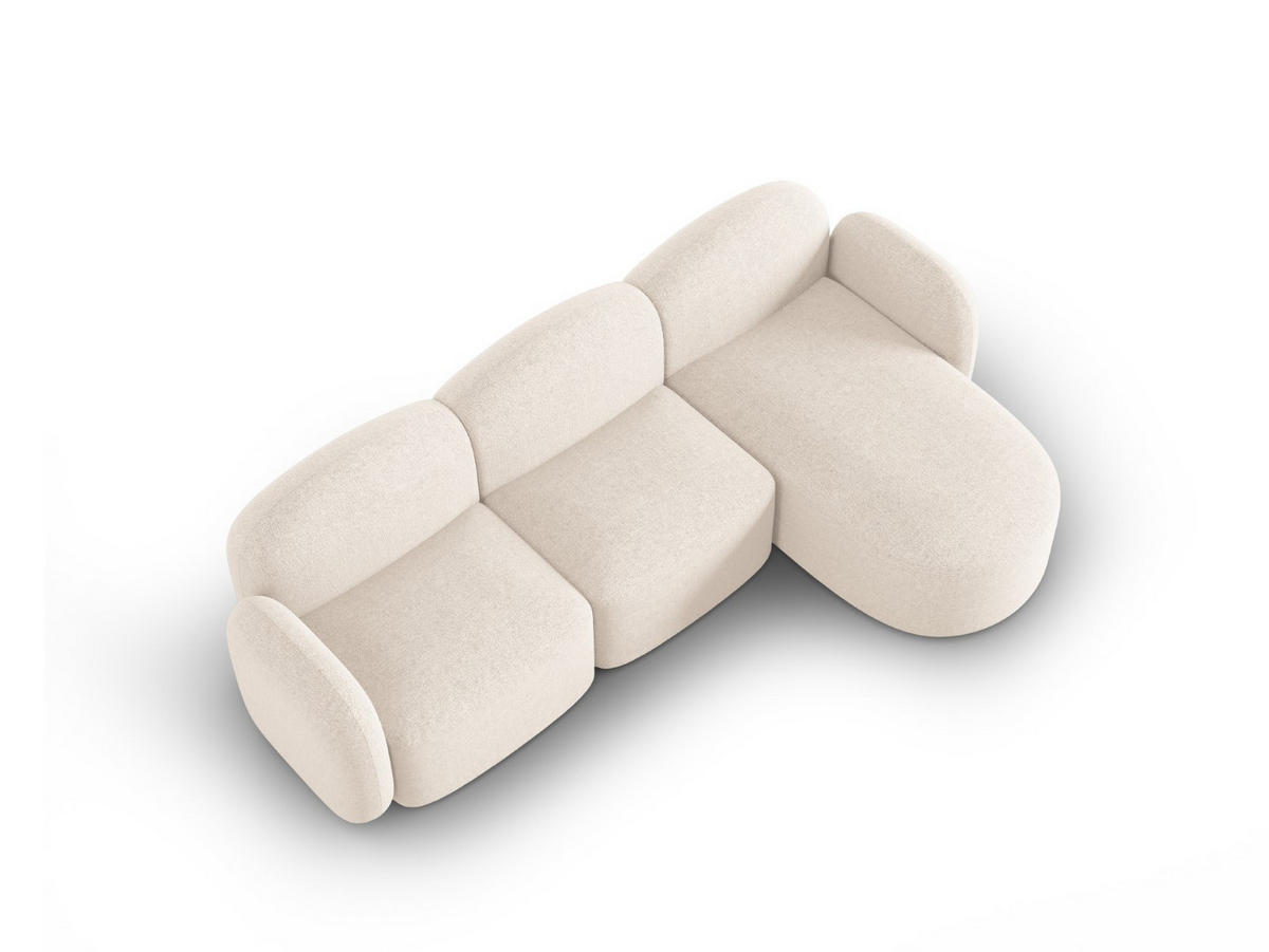 ECKSOFA rechts Blair aus Chenille-Stoff beige clair melange 4 Sitzplätze - Beige, Textil (155/272cm) - Micadoni