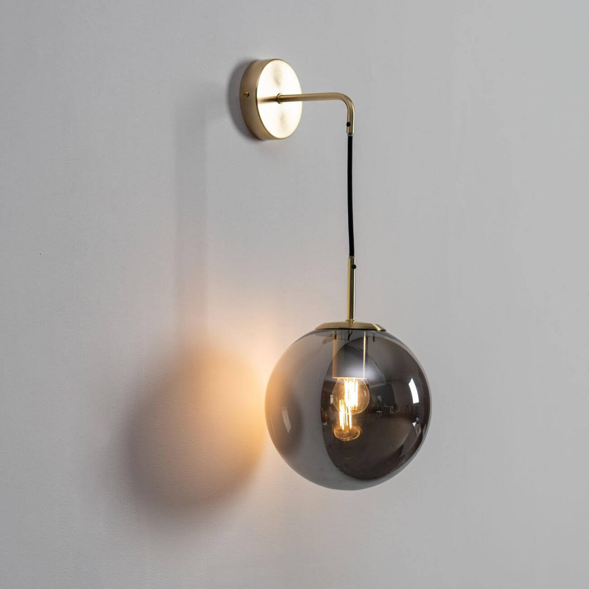 WANDLEUCHTE Claudia, Gold / Messing, 48cm - Goldfarben, Glas (15/48/20cm) - KOSILUM