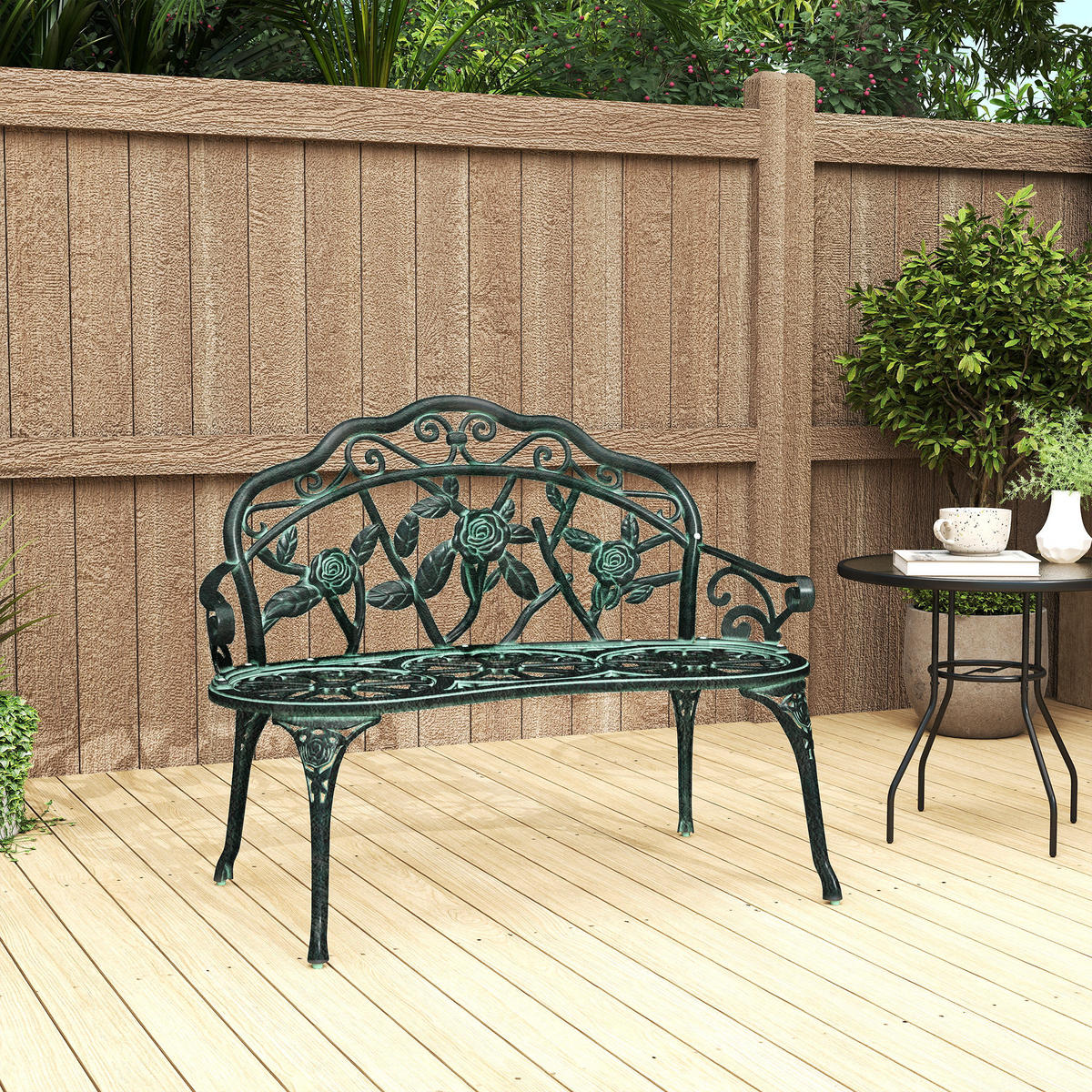 GARTENBANK DE-17754 Patinagrün - Schwarz, Metall (100/78/54cm) - ComfortXL