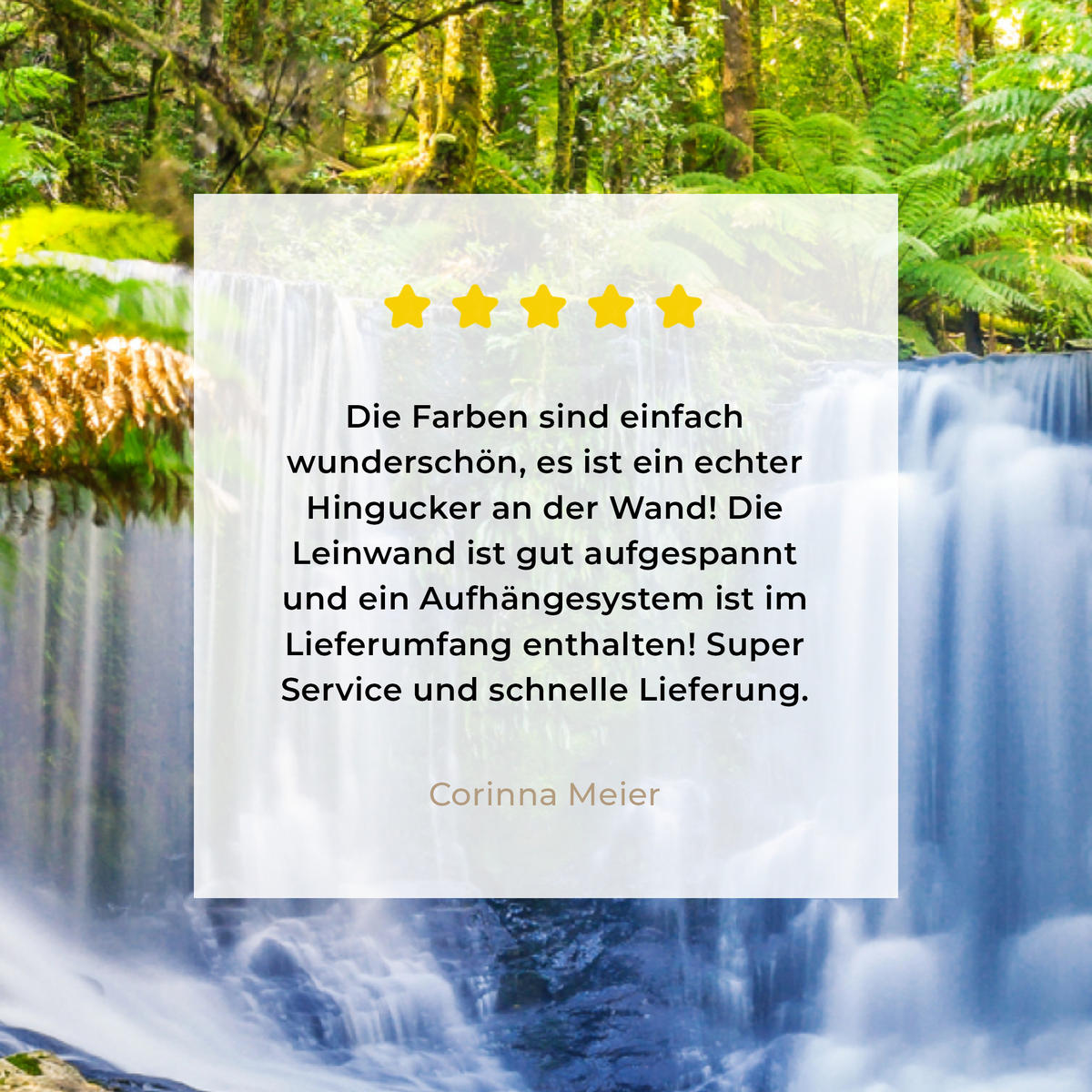 LEINWANDBILD Dschungel - Wasserfall - Australien - Pflanzen - Natur Wandbilder 80x60 cm - Dunkelgrün, Textil (80/60cm) - MuchoWow