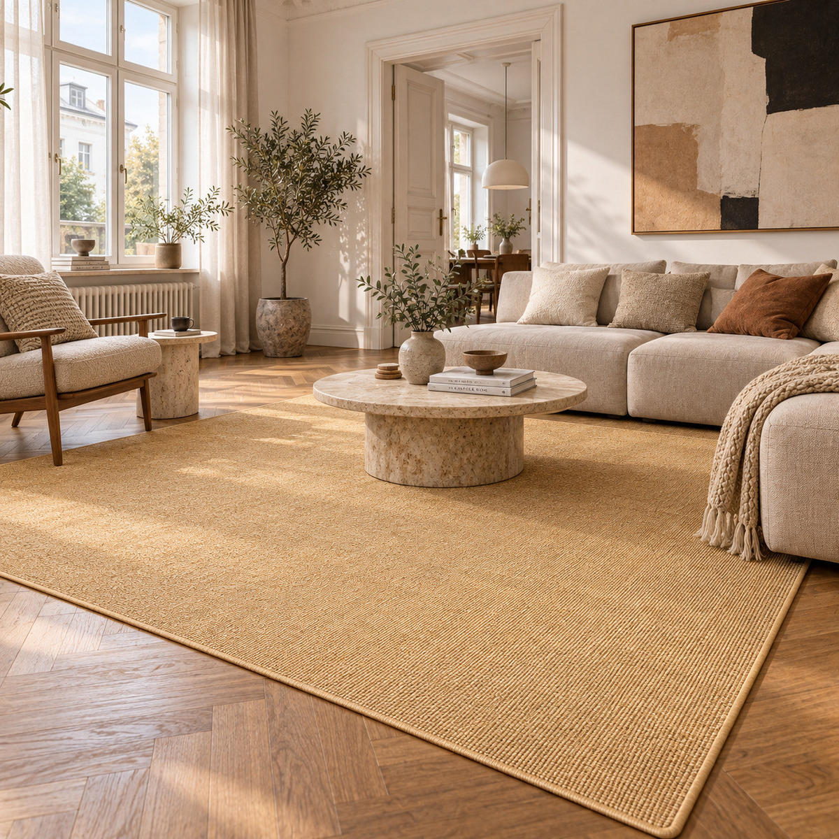 SISAL NATUR TEPPICH KLASSISCH - Nussbaumfarben, Textil (160/200cm) - Snapstyle