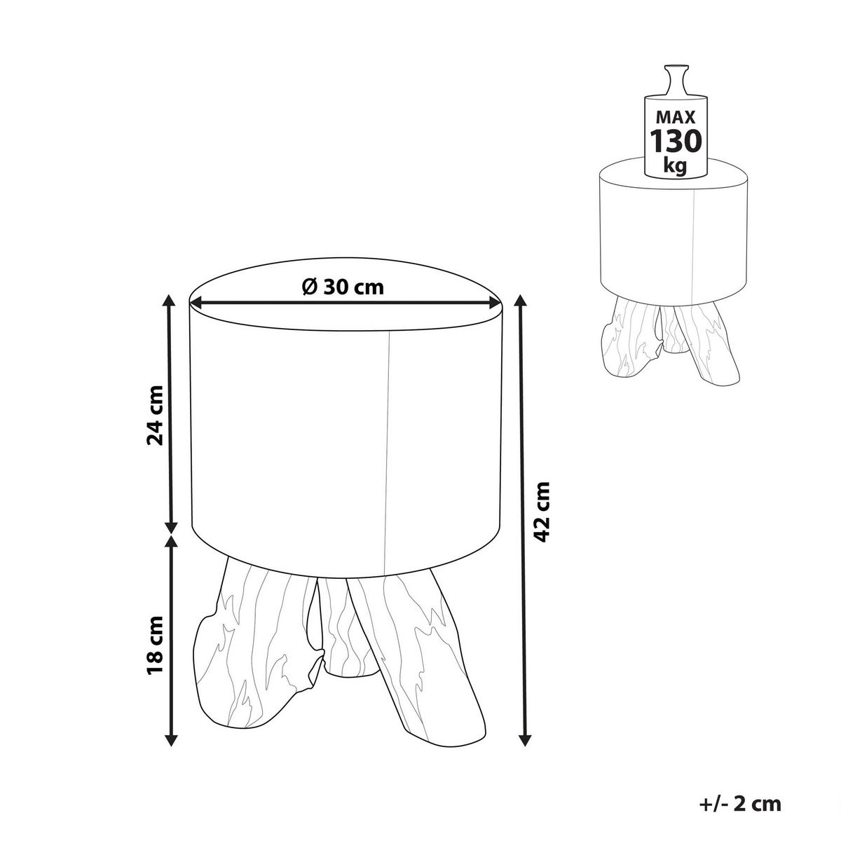 HOCKER Kent 30/30/42 cm - Braun, Leder (30/42/30cm) - Beliani