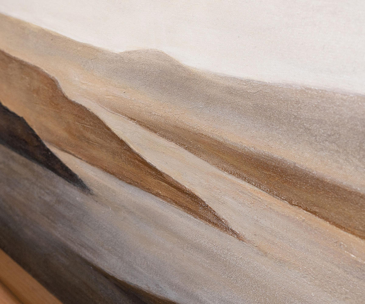 GEMÄLDE Sanfter Sonnenaufgang Schattenfugenrahmen Beige 140x70 cm - Beige, Holz (140/70cm) - YS-art gallery
