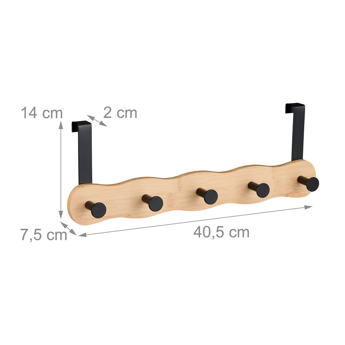 TÜRGARDEROBE - Multicolor, Holz/Metall (40.5/14/7.5cm) - Relaxdays