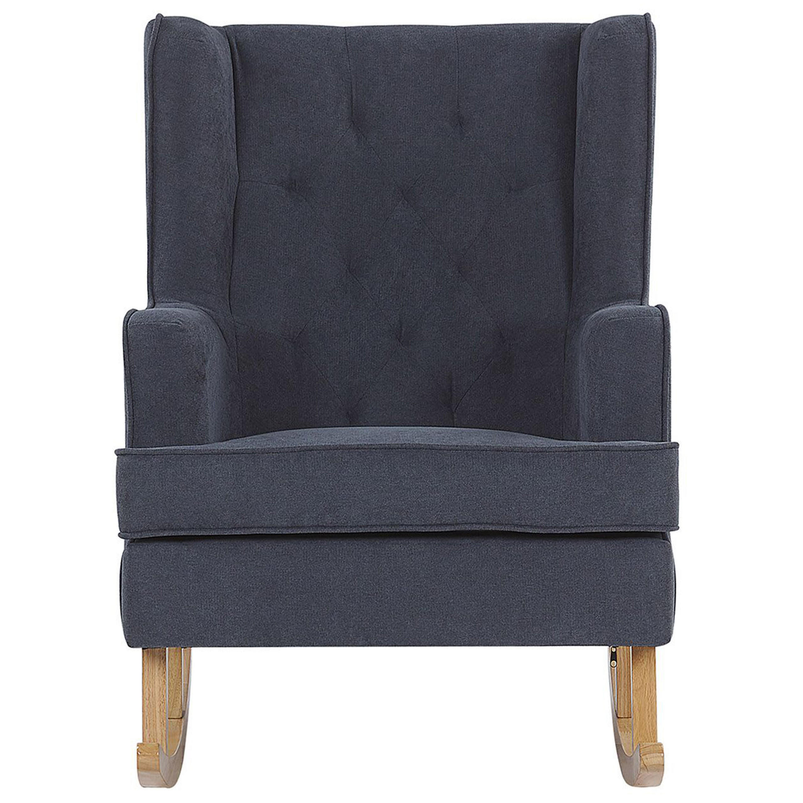 SCHAUKELSESSEL Dunkelgrau Trondheim - Hellbraun/Grau, Textil (72/97/83cm) - Beliani