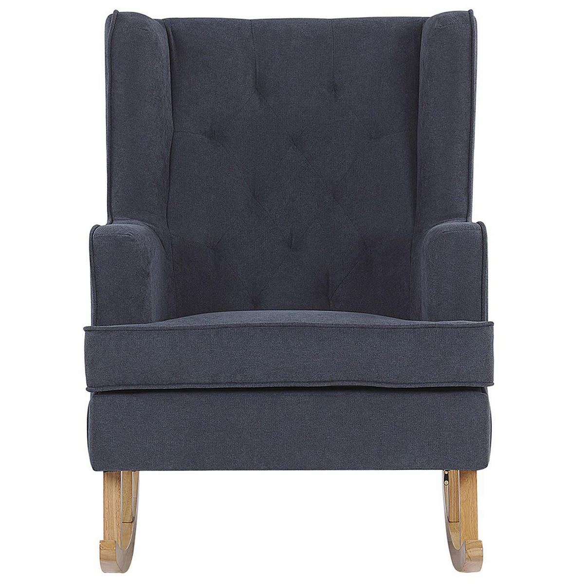 SCHAUKELSESSEL Dunkelgrau Trondheim - Hellbraun/Grau, Textil (72/97/83cm) - Beliani