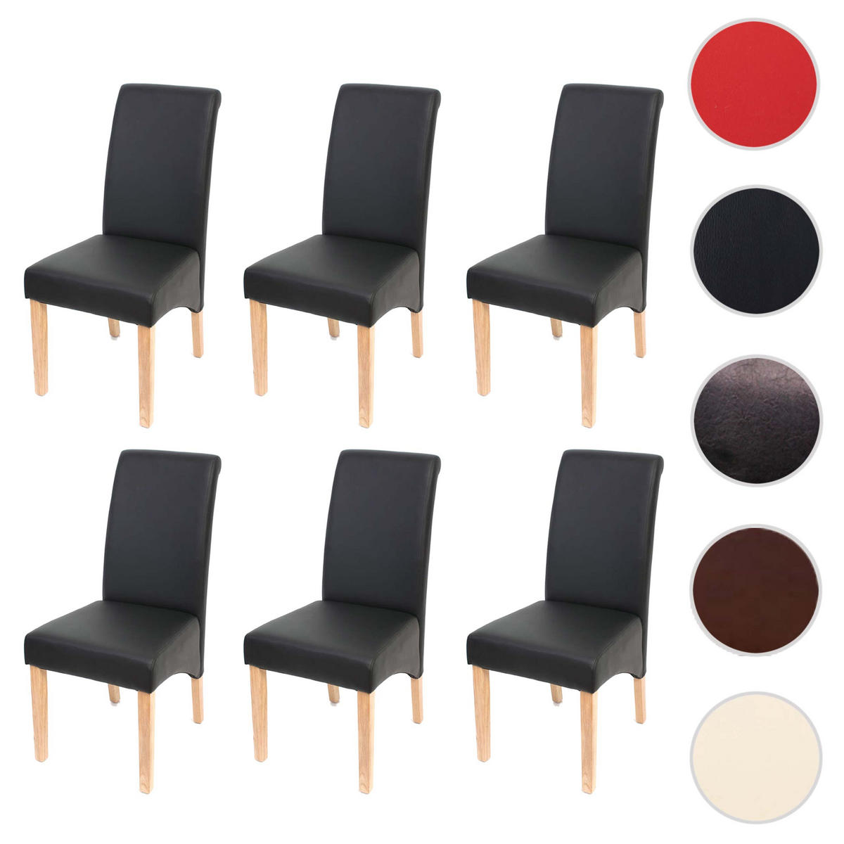 ESSZIMMERSTUHL Schwarz, Braun 6er-Set - Schwarz/Braun, Textil (46/99/50cm) - MCW