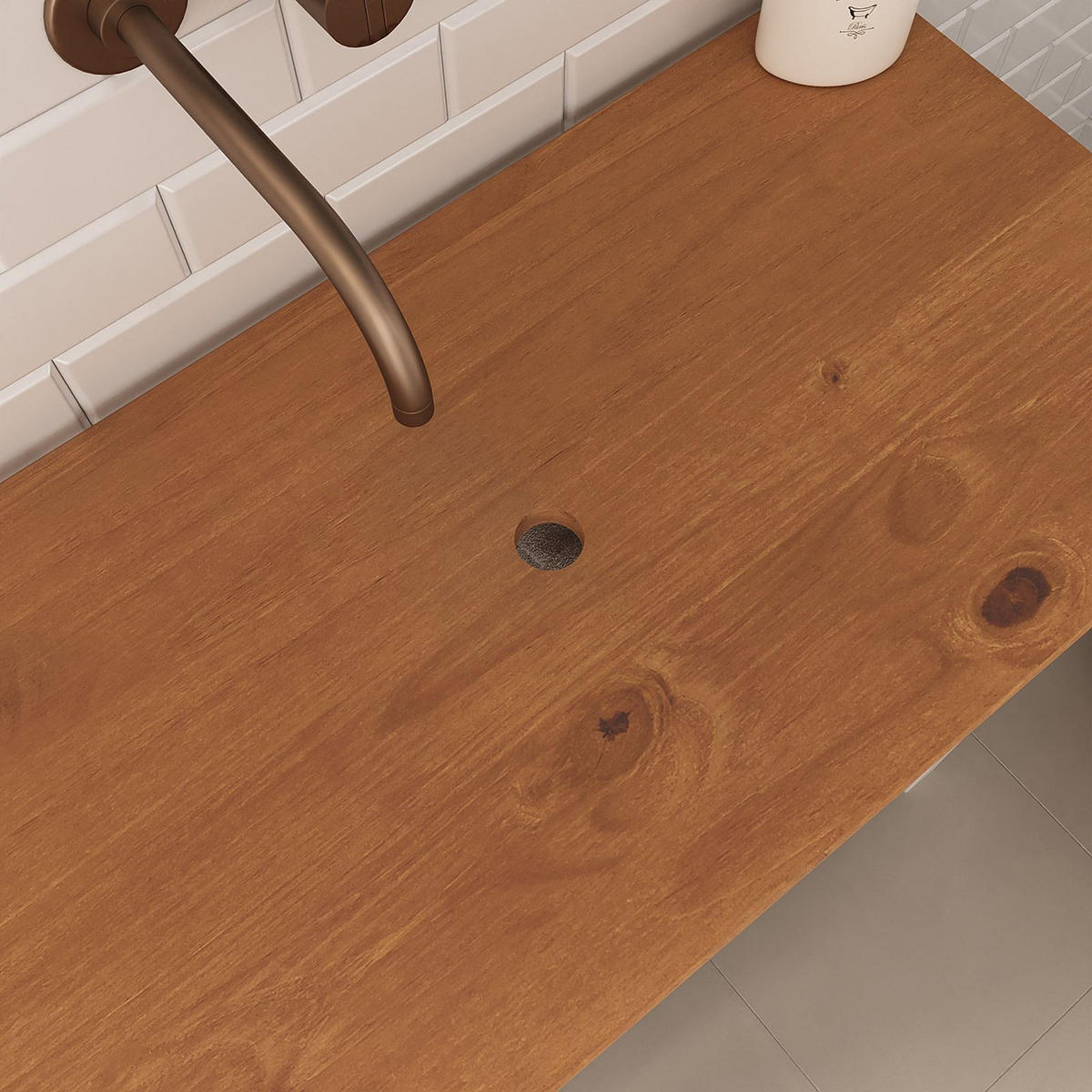 WASCHBECKENUNTERSCHRANK TEQUILA - Eichefarben/Weiß, Holz (80/78/40cm) - IDIMEX