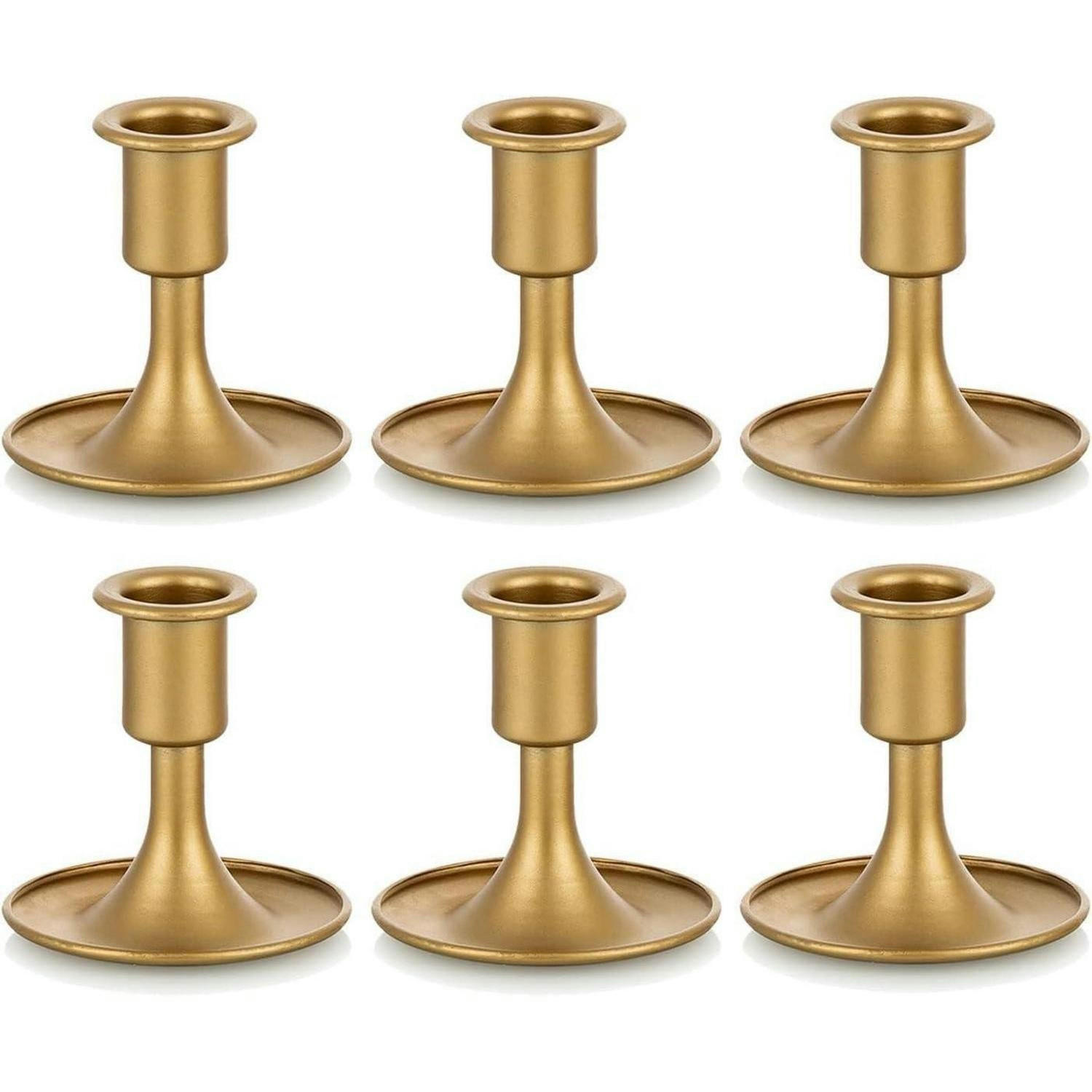 KERZENHALTER 6er Set Gold Metall - Goldfarben, Metall (10/5/10cm)