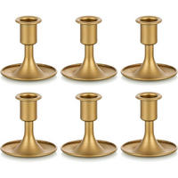 KERZENHALTER 6er Set Gold Metall - Goldfarben, Metall (10/5/10cm)