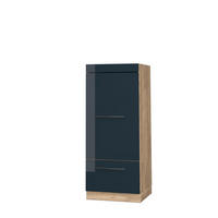 MIKROWELLENSCHRANK Fame-Line Dunkelblau Hochglanz 60 cm - Eiche Wotan/Dunkelblau, Holzwerkstoff (60/153.6/58.1cm) - Vicco