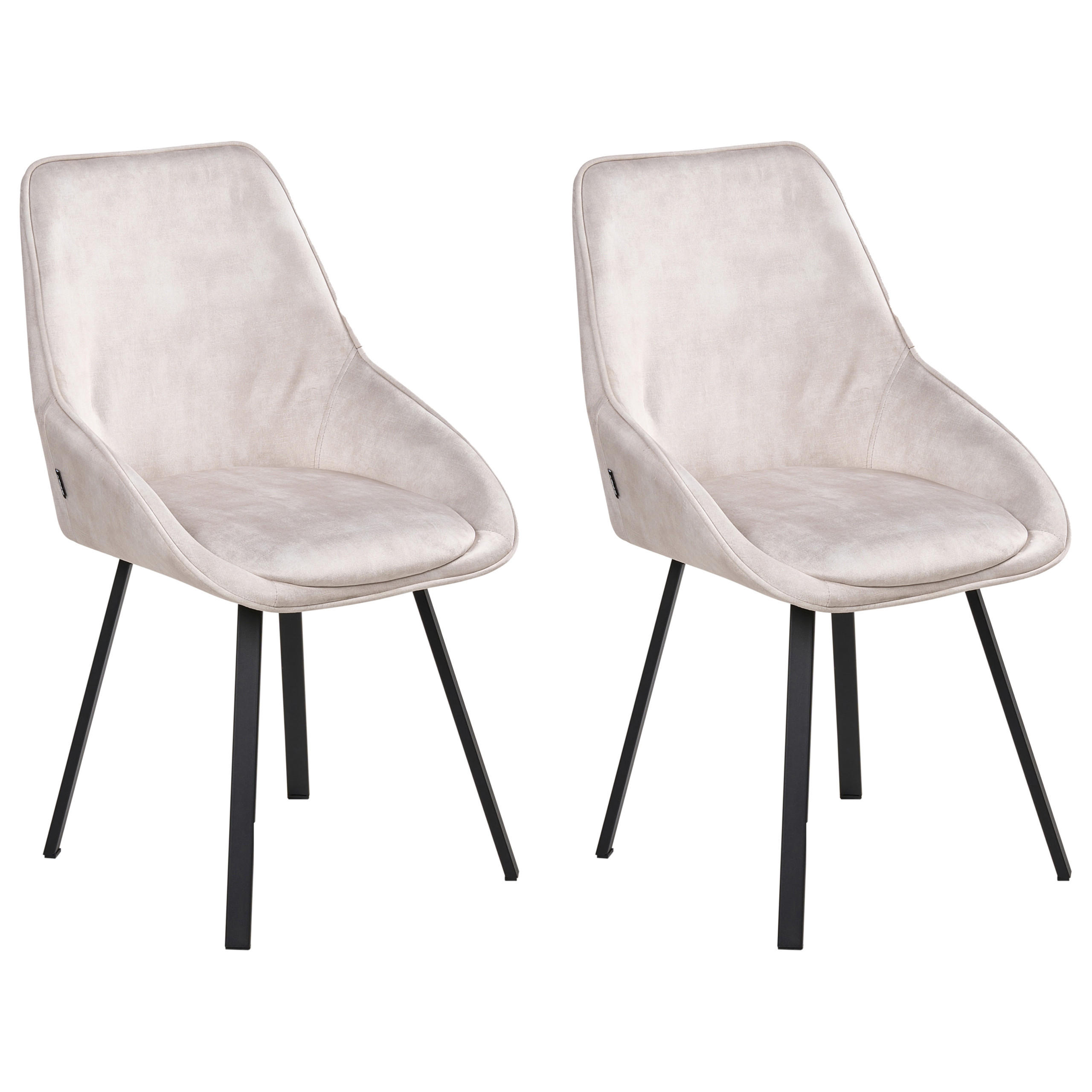 Beliani Esszimmerstuhl Beige, Schwarz 52x89x54 cm