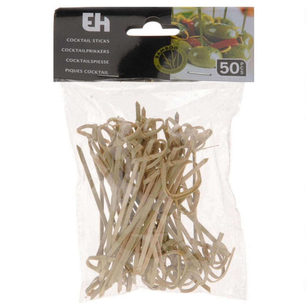 BAMBUS-SNACK-ZAHNSTOCHER 9 cm 50 Stück. - Kirschbaumfarben, Holz (9cm) - Excellent Houseware