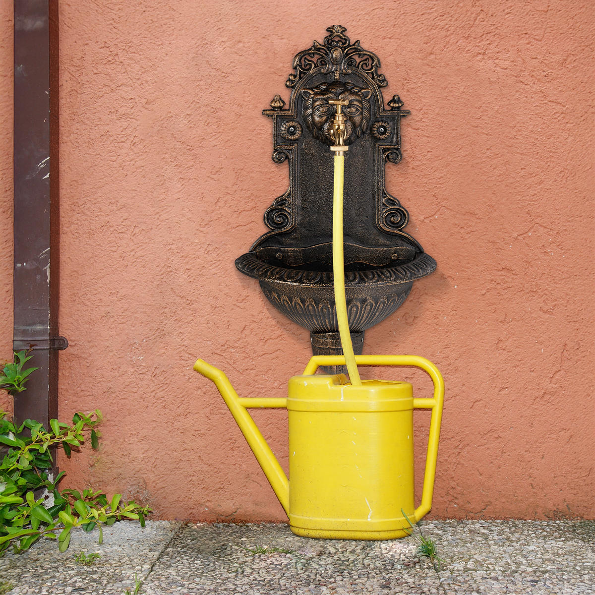 WANDBRUNNEN - Kupferfarben, Metall (18/35/61cm) - Relaxdays