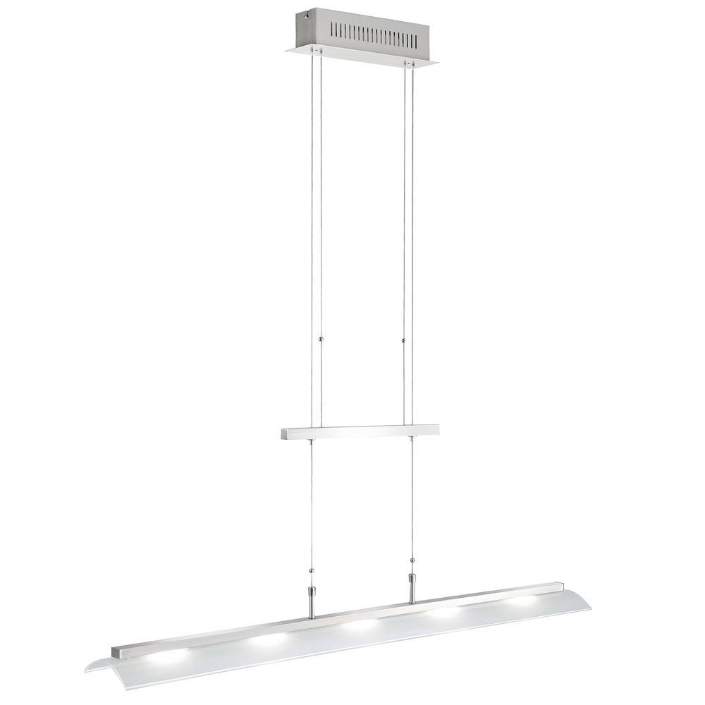 LED HÄNGELEUCHTE Stahl Silber - Silberfarben, Glas (110/14/160cm)