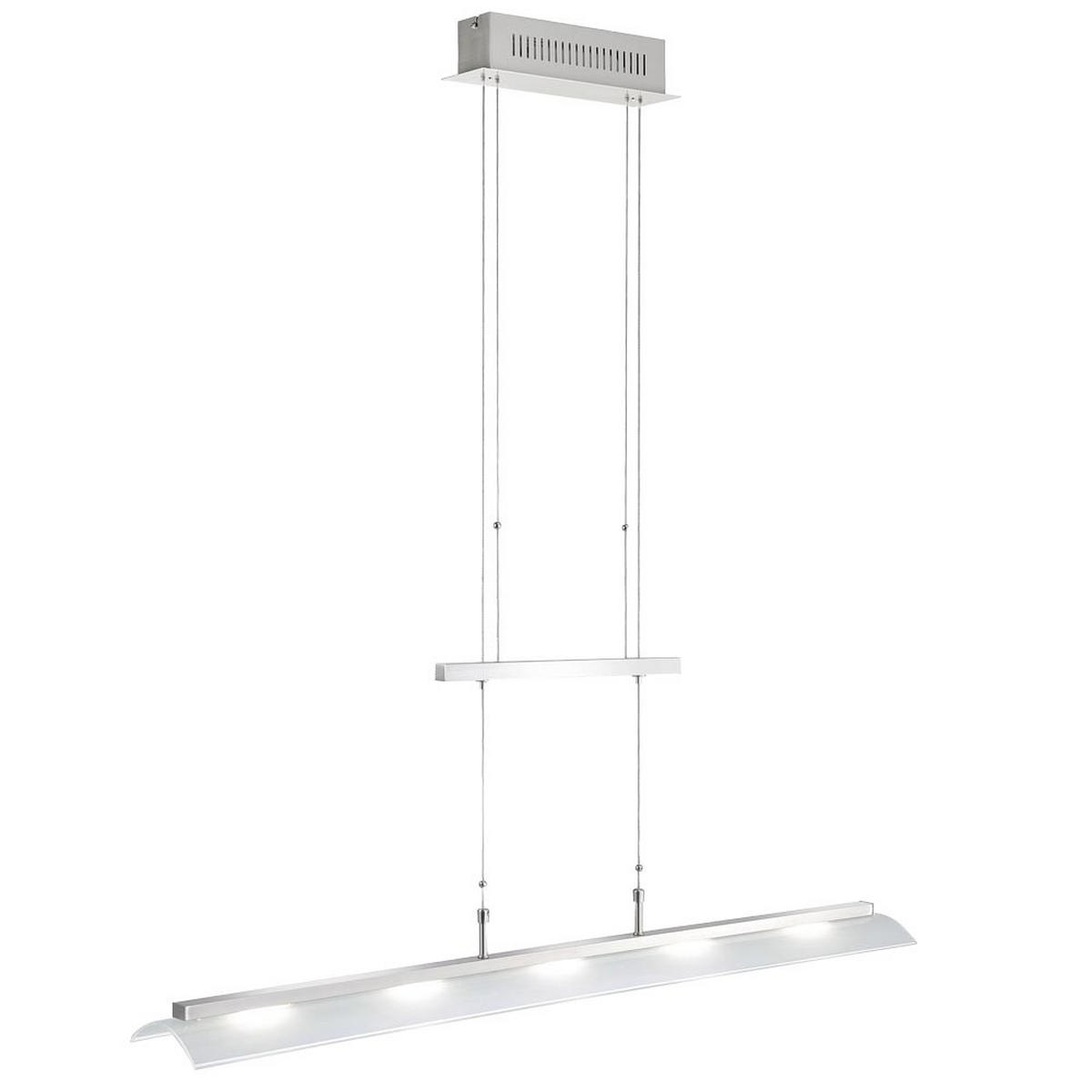 LED HÄNGELEUCHTE Stahl Silber - Silberfarben, Glas (110/14/160cm)