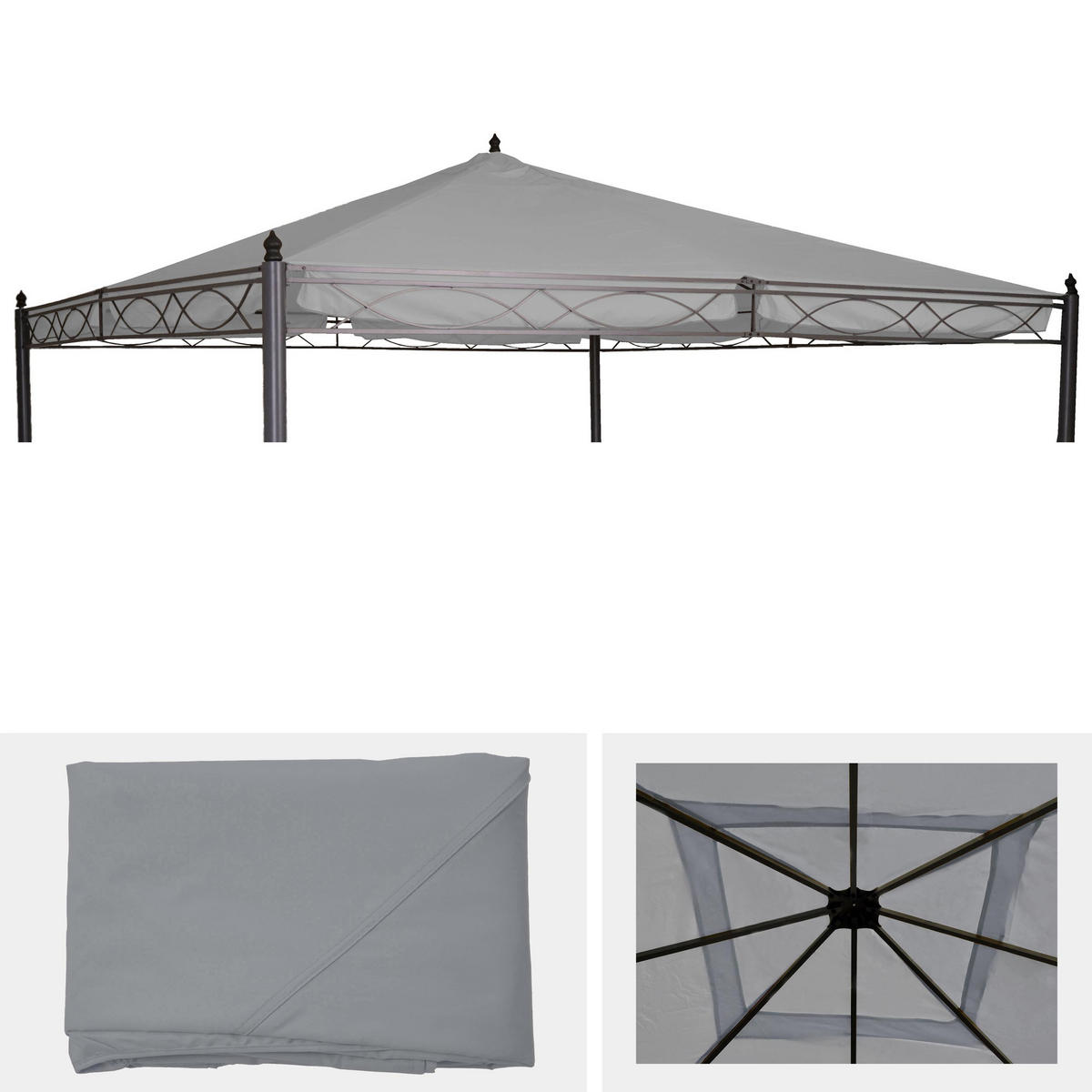 ERSATZBEZUG DACH FÜR PERGOLA CALPE Hellgrau - Hellgrau, Textil (380/1/380cm) - MCW