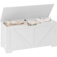 SITZBANK mit Stauraum, 100x47x40cm, Weiß - Weiß, Holzwerkstoff (100/47/40cm) - Woltu