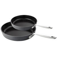 BRATPFANNEN-SET BratPFANNENSET Maestro Alu 2-teilig Ø 24 und 28 cm – geeignet für alle Wärmequellen – ohne Antihaftbeschichtung - Schwarz, Metall (1/2/2cm)