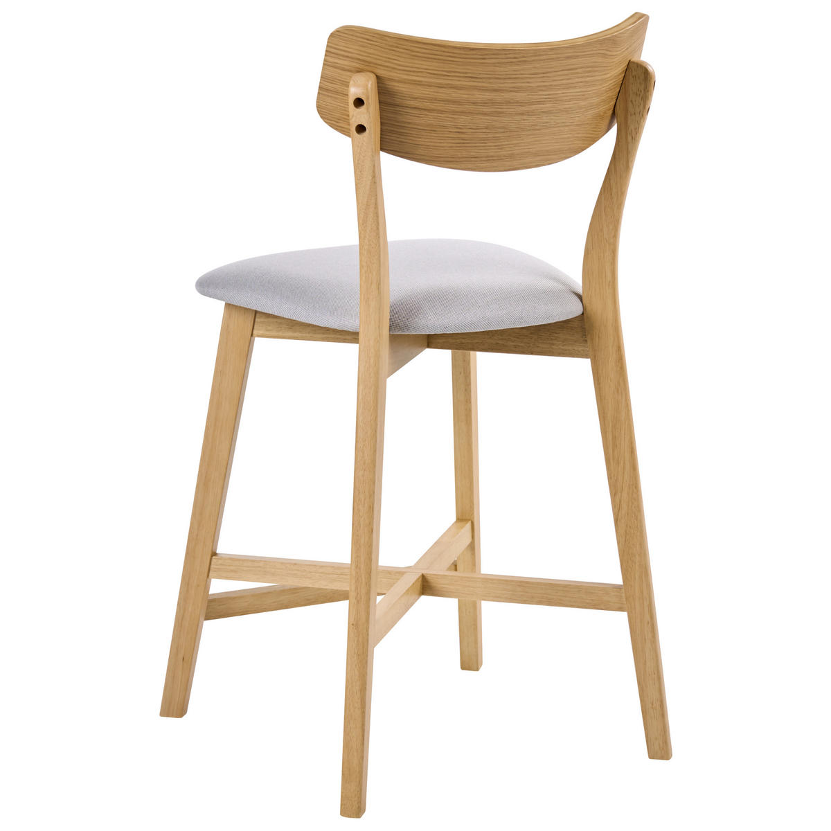 SCAUN DE BAR set de 2 lemn maro deschis/gri Holly - maro deschis, lemn (49/93/54cm) - Beliani