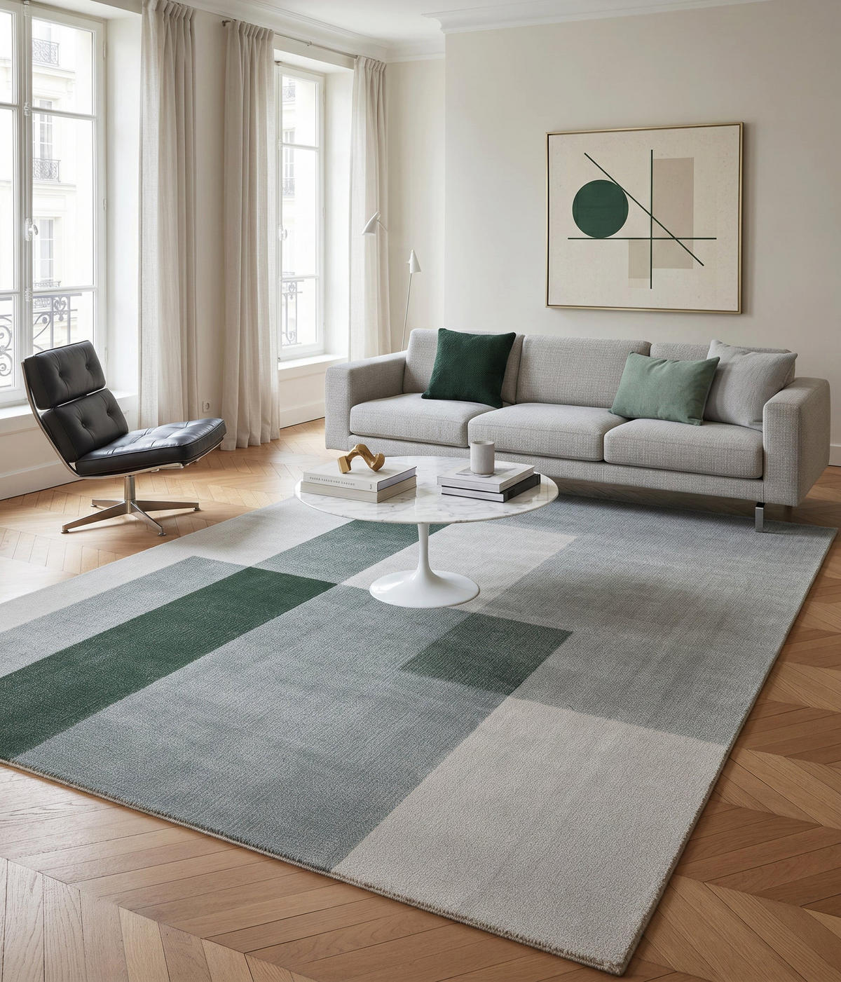 TEPPICH aus recycelten Fasern im Designstil grün - Grün, Textil (200/290cm) - AFK Living