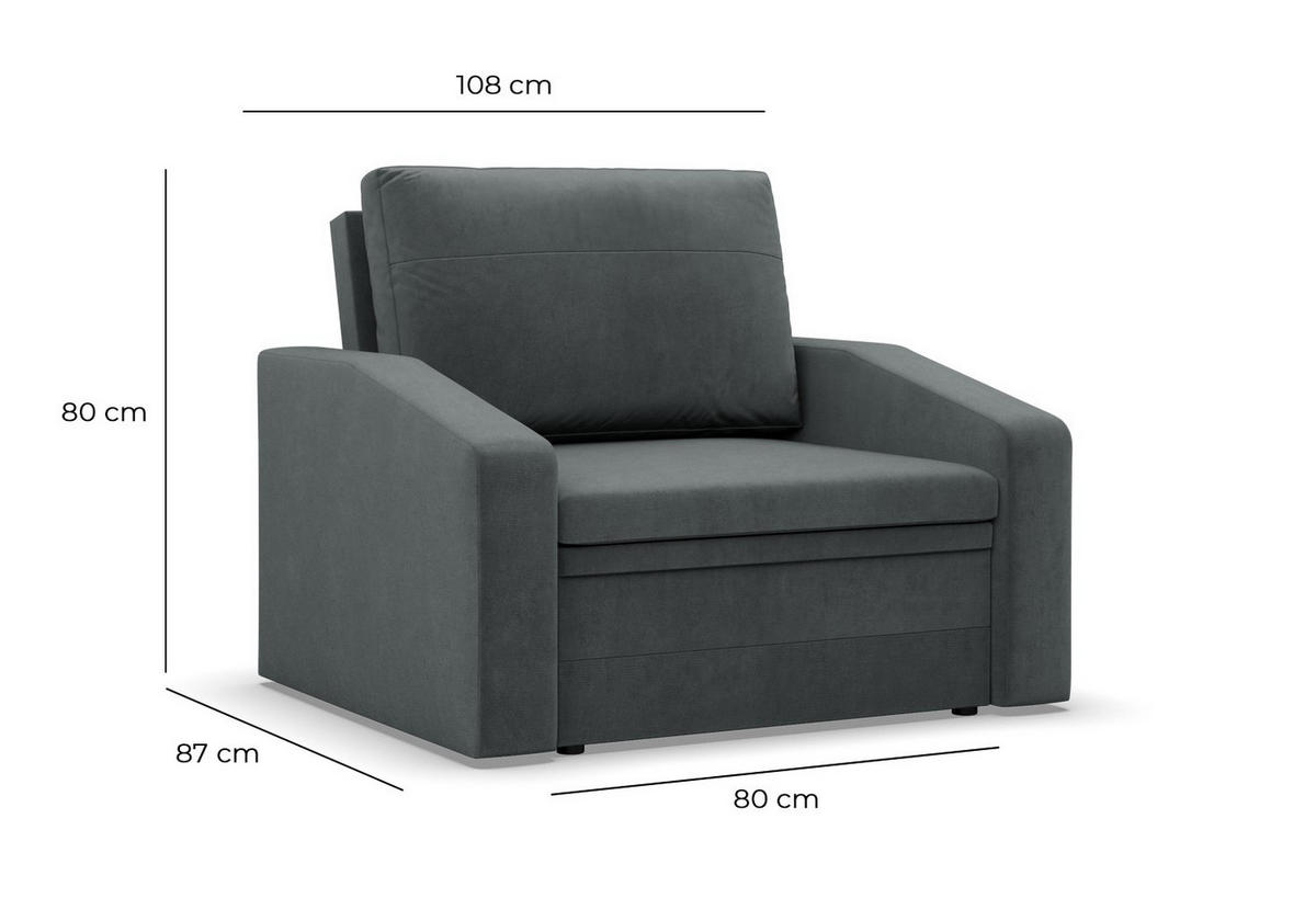 LOUNGESESSEL ORBIT, 80 CM, Hellgrau - Hellgrau, Textil (108/80/87cm)