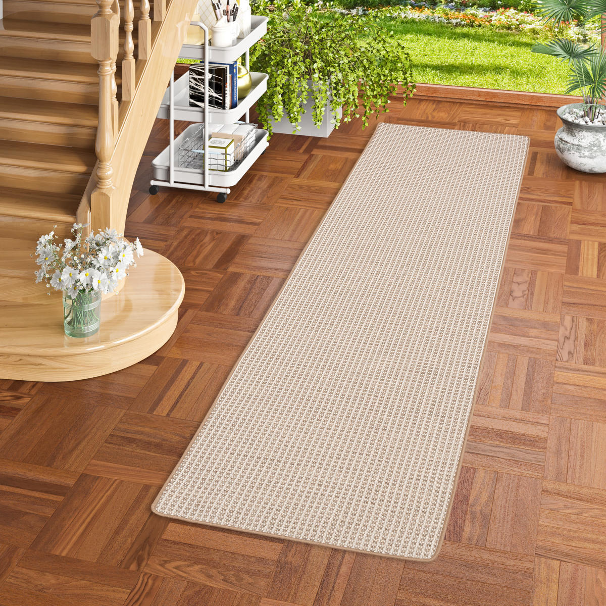 IN & OUTDOOR LÄUFER FLACHGEWEBE OSLO TREND - Beige, Textil (80/400cm) - Snapstyle