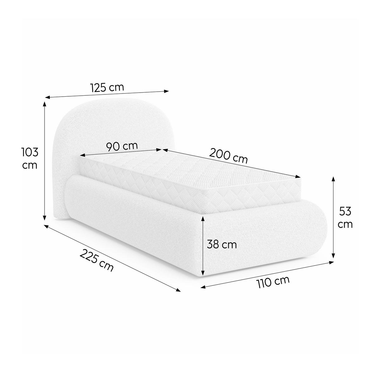 POLSTERBETT Motti 90x200, Einzelbett mit Bettkasten und Taschenfedernmatratze 20 cm, Cappuccino - Cappuccino, Holzwerkstoff (90/200cm) - Beautysofa