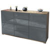 SIDEBOARD Rova Grau Hochglanz - Grau, Holzwerkstoff (138.5/75.5/35cm) - Vladon