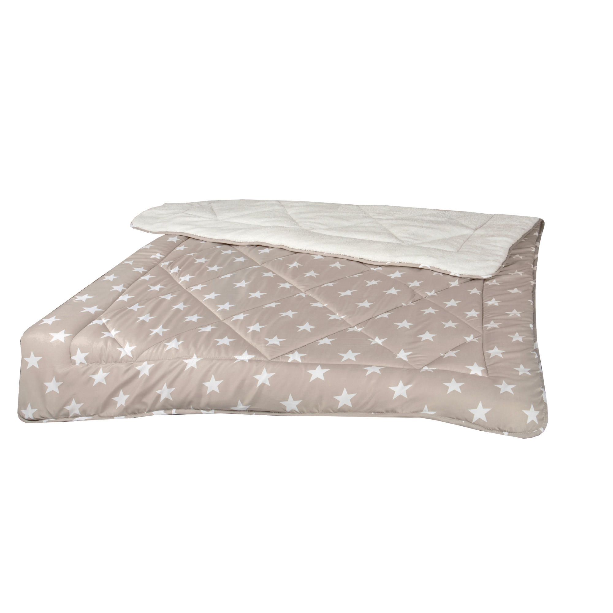 WINTERDECKE mit Sternen Grau Taupe 135x200cm - Taupe, Textil (135/200cm)