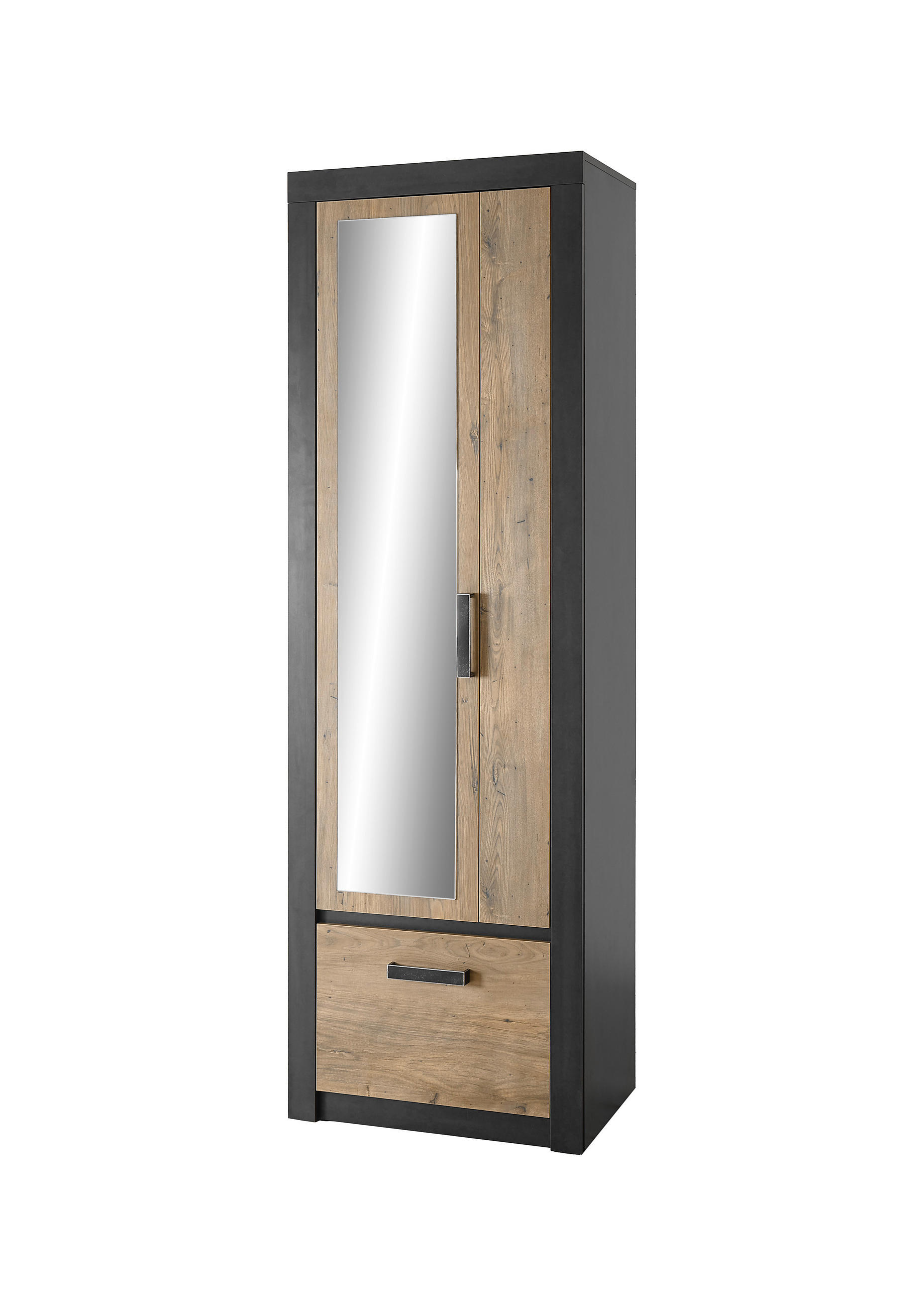 GARDEROBENSCHRANK I11 Kastanie & Fresko 65/200/42 cm - Grau, Holzwerkstoff (65/200/42cm) - Livojo