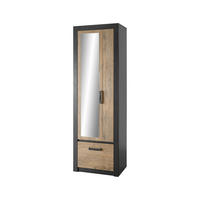 GARDEROBENSCHRANK I11 Kastanie & Fresko 65/200/42 cm - Grau, Holzwerkstoff (65/200/42cm) - Livojo