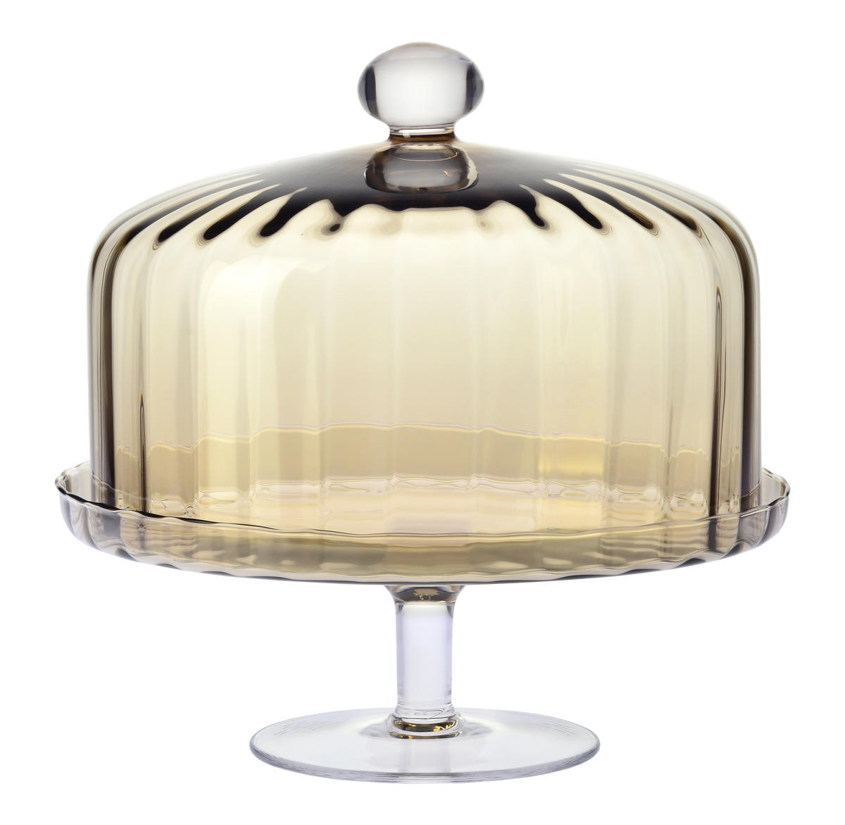 PLATTE MIT DECKEL, 1 Stk., 31.5cm - Bernsteinfarben, Glas (31.5/32/31.5cm) - Krosno Glass