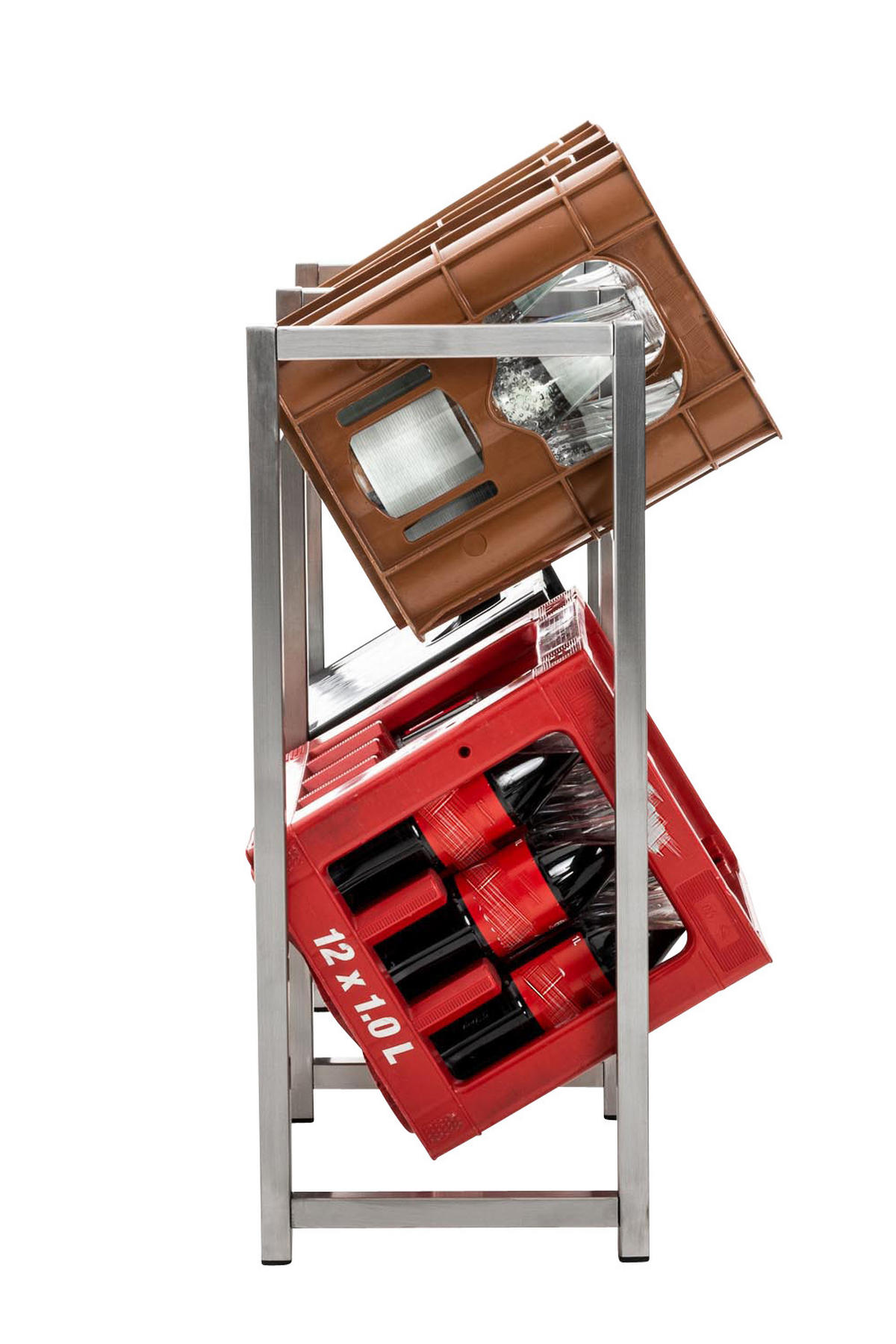 KASTENSTÄNDER Metall edelstahl - Edelstahlfarben, Metall (47/75/31cm) - CLP