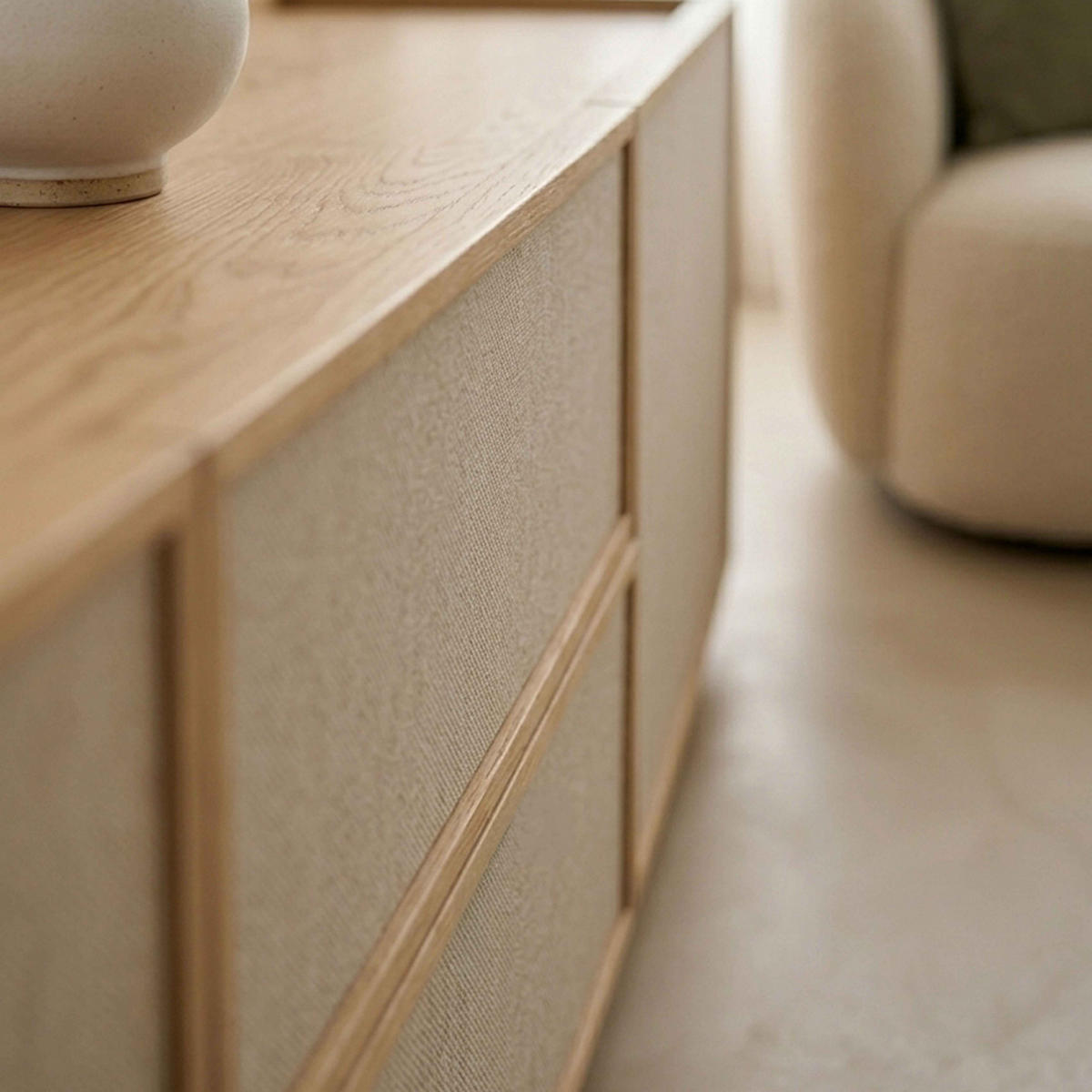 TV-MÖBEL, helle Holzoptik - Beige, Holz (150/40/40cm) - Oviala
