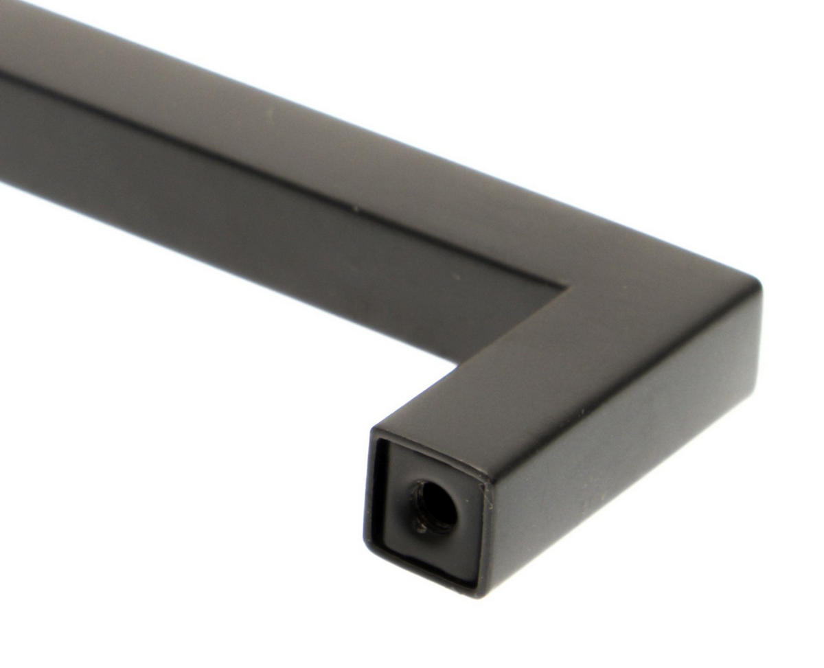 MÖBELGRIFF BA 128mm Küchengriff Schwarz matt Schrankgriff schmal Türgriff eckig - Schwarz, Metall (1/3.2/13.8cm) - Livingpoint24