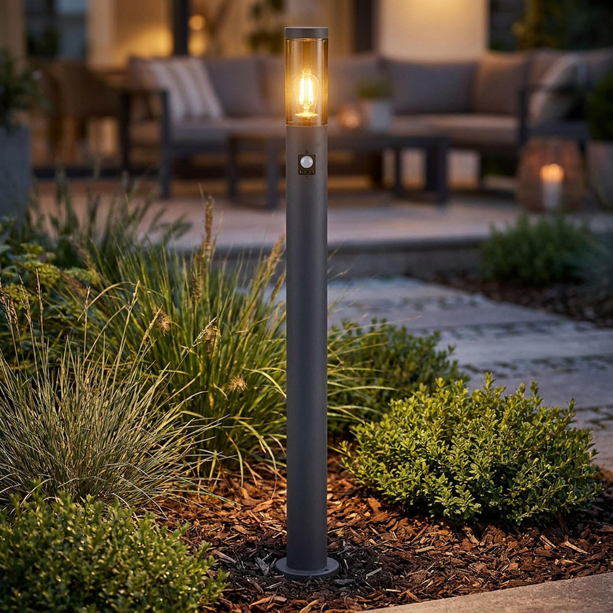LED STEHLEUCHTE BOSTON Anthrazit Edelstahl - Anthrazit, Metall (12.7/12.7/110cm) - Globo Lighting