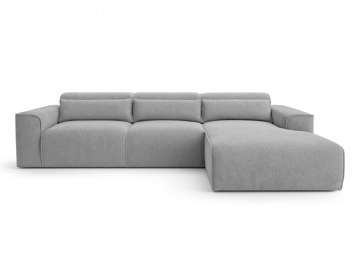 ECKSOFA L Form Ruyam Dunkelgrau 310/165/78 cm – Schlaffunktion Rechts - Dunkelgrau/Schwarz, Kunststoff/Textil (310/170cm) - AX Living