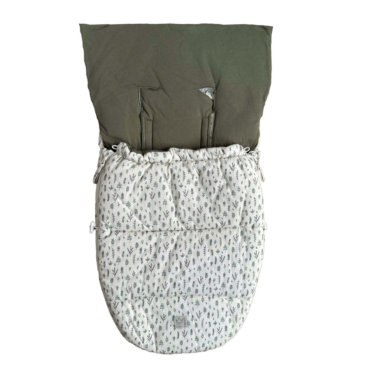 BABYSCHALENFUSSSACK Small Jersey Hooded, leave - Weiß, Textil (40/9/80cm) - Kaiserbaby