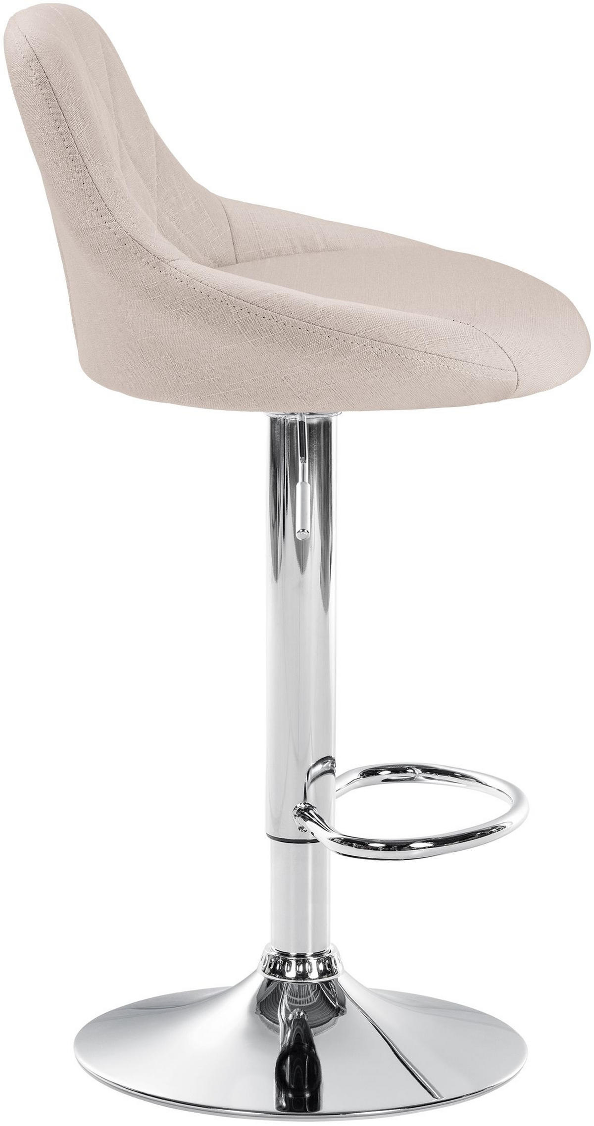 BARHOCKER Stoff creme - Chromfarben/Creme, Textil/Metall (46/83/49cm) - CLP