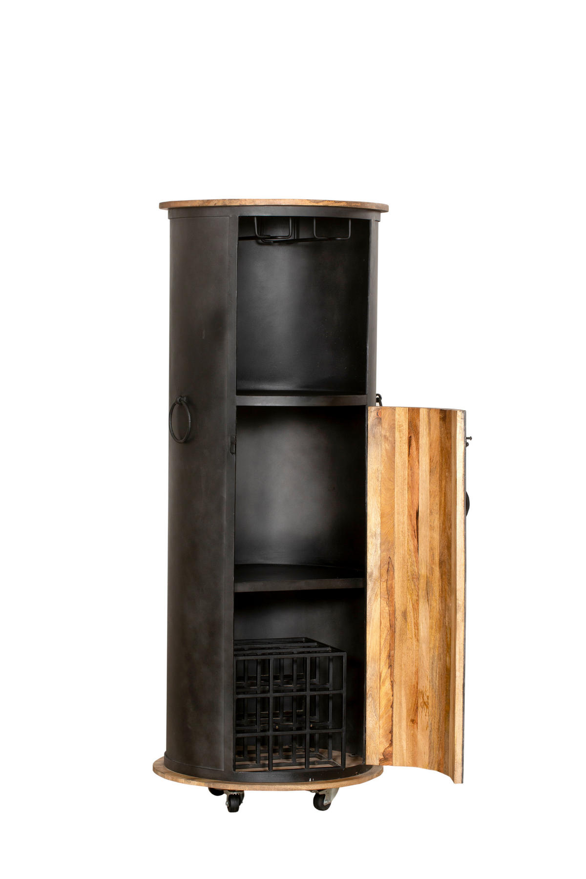 WEINBAR Magne Mangoholz Braun 155x60x60cm - Braun, Holz (60/155/60cm) - DELUKE