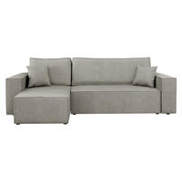 ECKSOFA Karl - Hellgrau/Schwarz, Holz/Kunststoff (244/145cm) - MIRJAN24