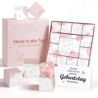 DUFTKERZEN 12-teiliges Set mit versteckter Botschaft - Rosa, Paraffin (15cm)