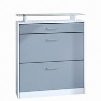 SCHUHSCHRANK Loret Front in Denim - Pastellblau, Holzwerkstoff (89/104/23cm) - Vladon