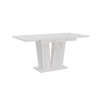ESSTISCH Ausziehbar 120-160 cm Weiß Marmor-Optik - Weiß, Holzwerkstoff (160/80/75cm) - Home Collective