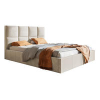 DOPPELBETT 180x200 mit Lattenrost Fado, Bettkasten, Samtstoff, Beige - Beige, Holz/Textil (180/200cm) - Emporius