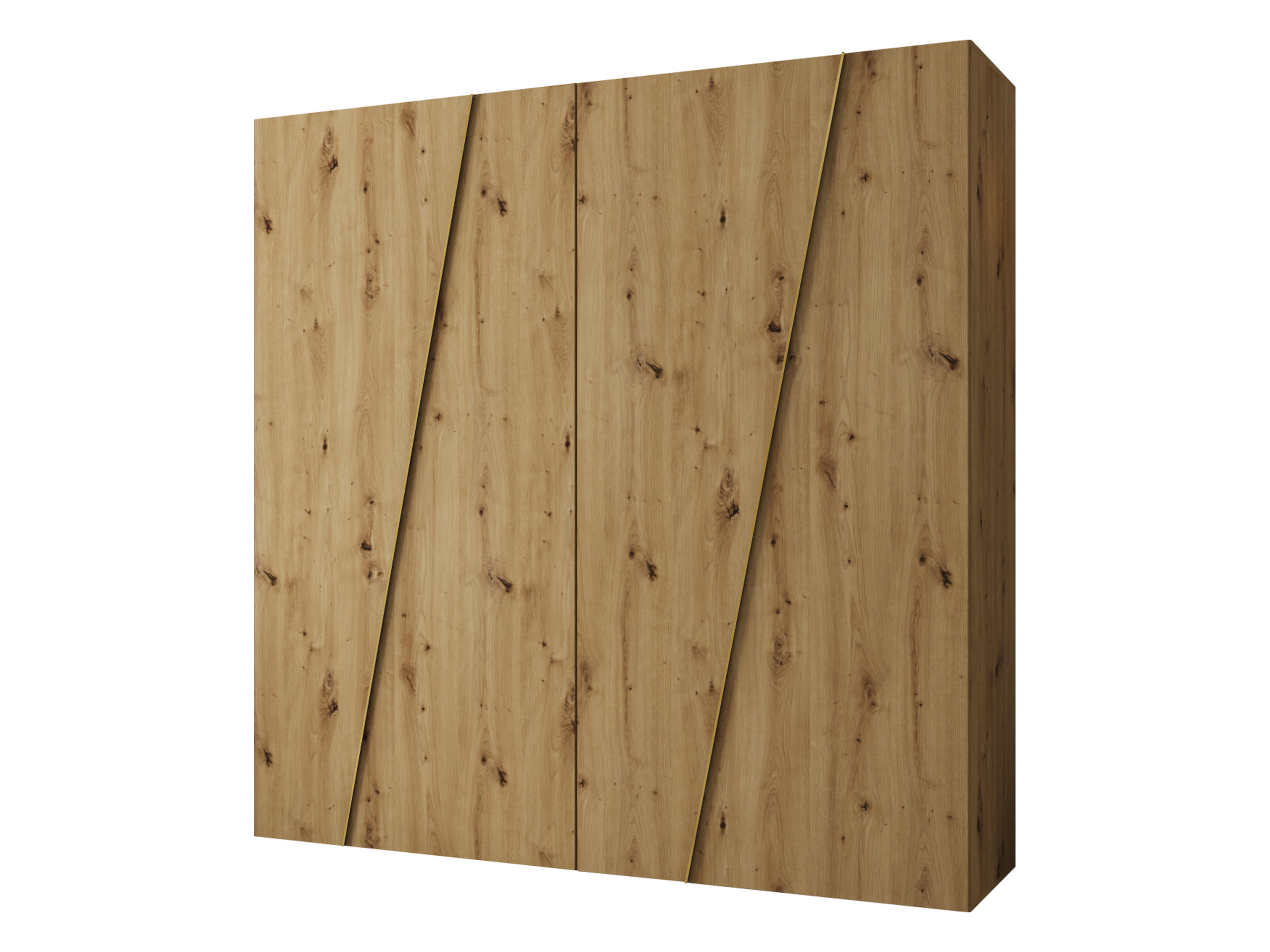DREHTÜRENSCHRANK Zen 200 cm - Goldfarben/Schwarz, Holzwerkstoff/Kunststoff (200/202/50cm) - MIRJAN24