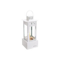 BIOETHANOL-KAMIN Weiß Tischmodell inklusive 0.5 L Brennblock - Weiß, Glas (15/38/15cm) - Purline