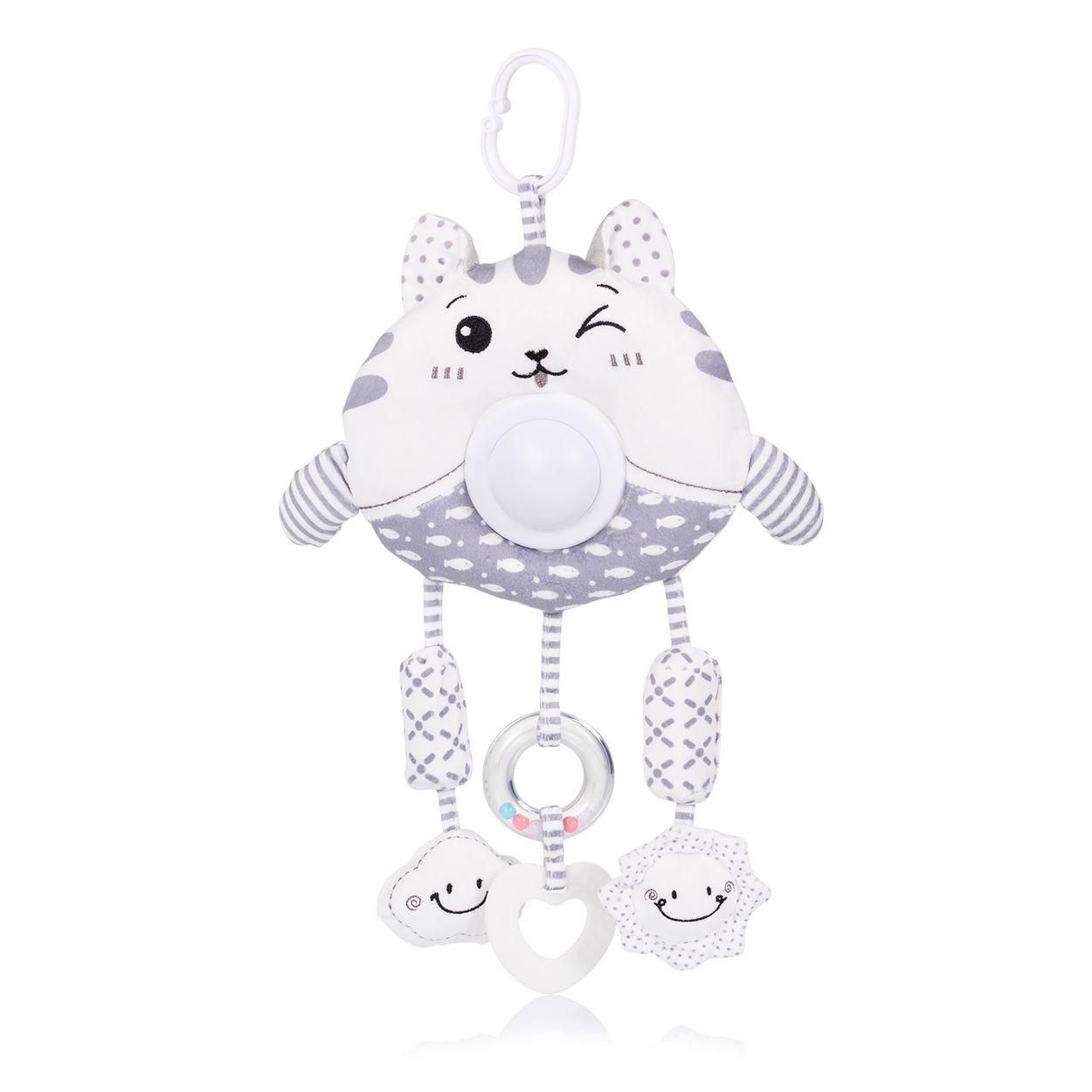 MUSIKMOBILE große Tiere weiß Melodie, Lichteffekte, Plüschtier, Kühlbeißring, Plüschtiere - Weiß, Kunststoff (28/45/7cm) - Chipolino