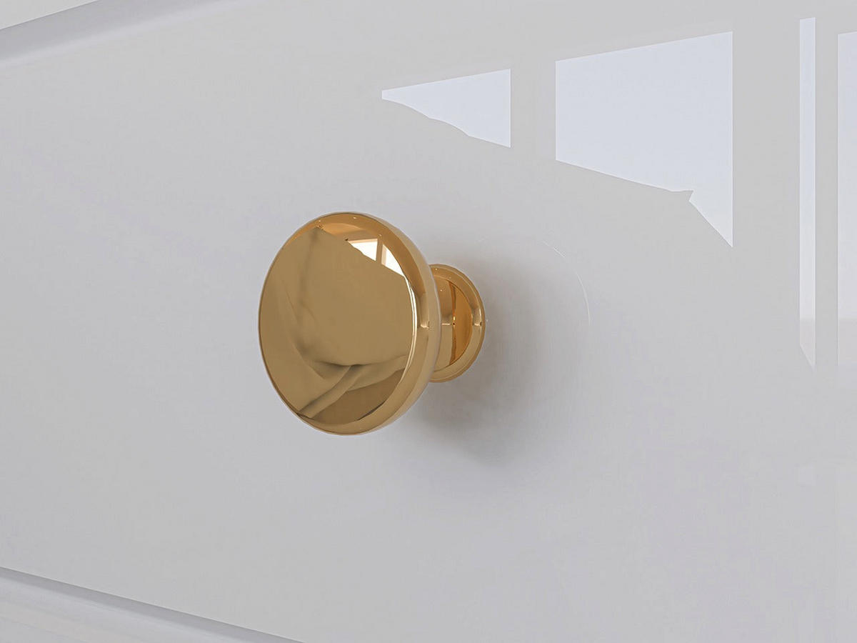 NACHTTISCH – 50 cm – Goldin – Weiß Hochglanz - Weiß Hochglanz, Holzwerkstoff (50/54/34cm) - hi-markt